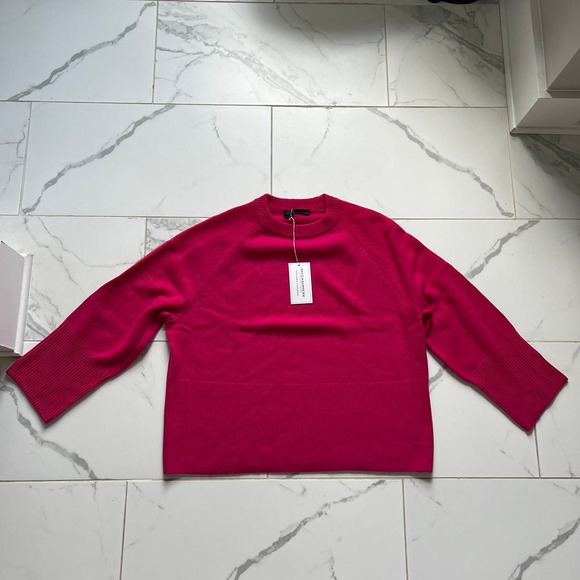 NWT 360 cashmere magenta pink sweater 100% cashmere size large - Picture 1 of 7